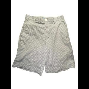 FJ Footjoy Men's Grey  & White Plaid Soft Stretch Golf Shorts Size 30